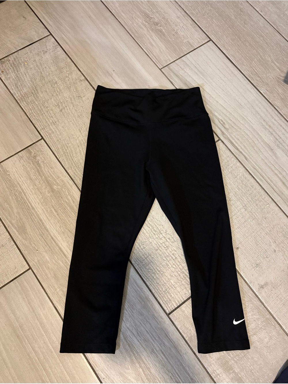 Nike Black Capri Leggings with White Swoosh